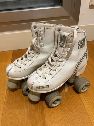 Patines de ruedas blancos niña
