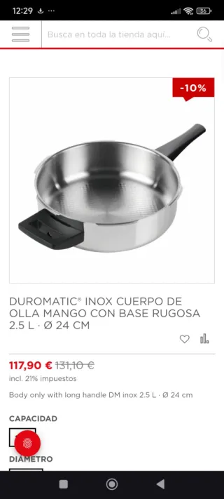 Sartén Kuhn Rikon Duromatic Inox