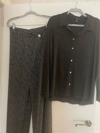 Conjunto brillo pantalón y camisa