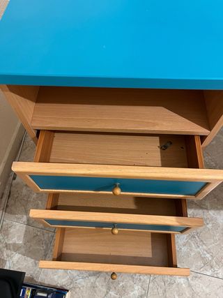 URGE!! Vendo Escritorio azul y madera con cajones