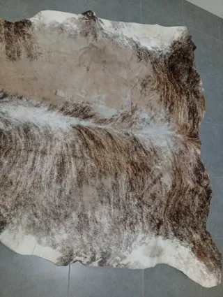 Alfombra Piel Vaca Marrón y Blanca