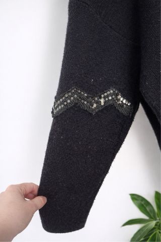 Vestido jersey negro corto de punto – oversize