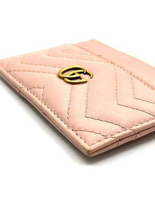 Portacartellini Gucci GG Marmont Rosa Dorato