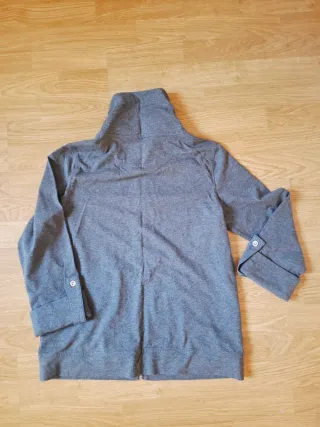 Chaqueta algodón premium cuello alto gris