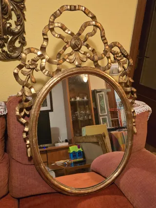 Espejo Barroco Antiguo Madera Dorado