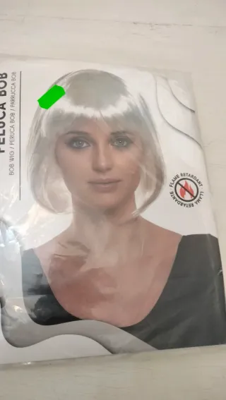 Peluca Bob Blanca Disfraz