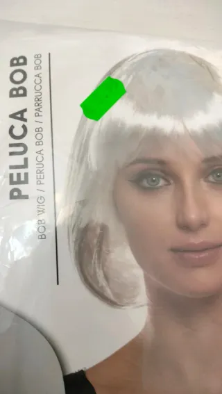 Peluca Bob Blanca Disfraz