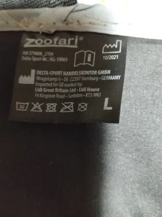 Pettorina cane taglia L e borsone Zoofari