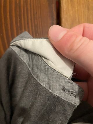 Camicia donna grigia con colletto bianco