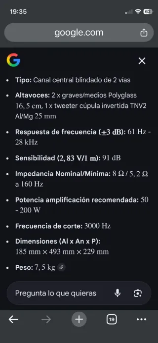 Altavoz Central Focal Chorus Negro