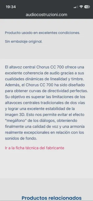 Altavoz Central Focal Chorus Negro