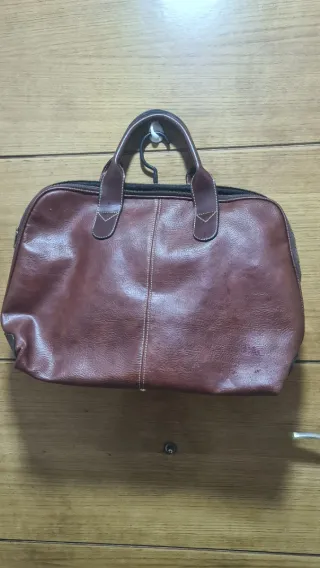 Bolsa de viaje de piel nubock marrón