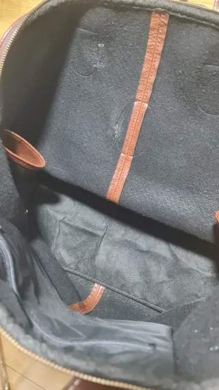 Bolsa de viaje de piel nubock marrón