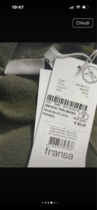 Maglione collo alto Fransa nuovo con cartellino