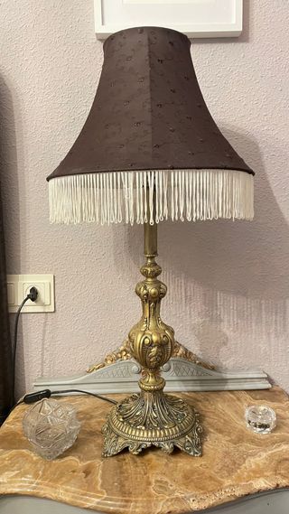 Dos lamparas bronce mesilla noche 75cm