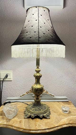 Dos lamparas bronce mesilla noche 75cm