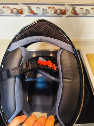 Casco Moto HJC Blanco y Morado