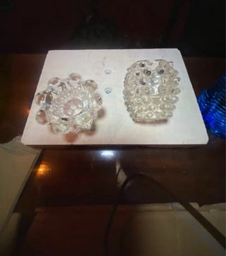 Posacenere e portacandele in vetro rostrato