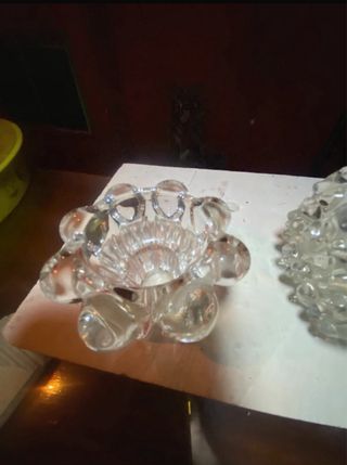 Posacenere e portacandele in vetro rostrato