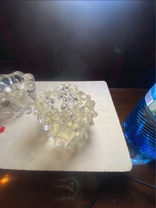 Posacenere e portacandele in vetro rostrato