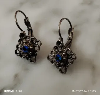 Pendientes Filigrana Botón Charro Plata Antigua