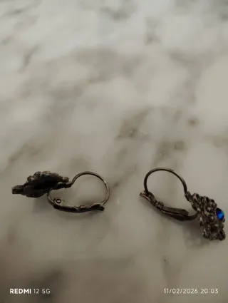 Pendientes Filigrana Botón Charro Plata Antigua