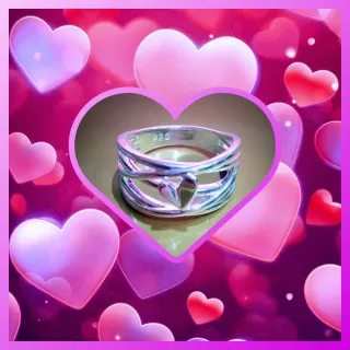Anillo Corazón Plata 925 + Rosa TALLA 11