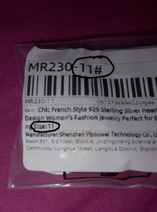 Anillo Corazón Plata 925 + Rosa TALLA 11