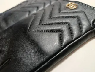 Guantes de cuero negros Gucci