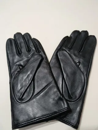 Guantes de cuero negros Gucci