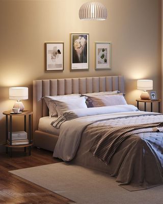 Mesa auxiliar redonda 2 estantes 32x55cm