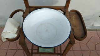 Mueble Palanganero Madera y Espejo