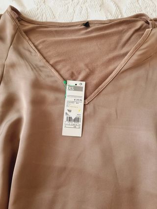 Benetton T XS Vestido mini marrón claro