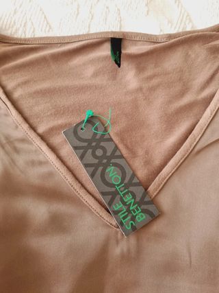 Benetton T XS Vestido mini marrón claro