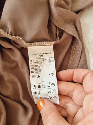 Benetton T XS Vestido mini marrón claro