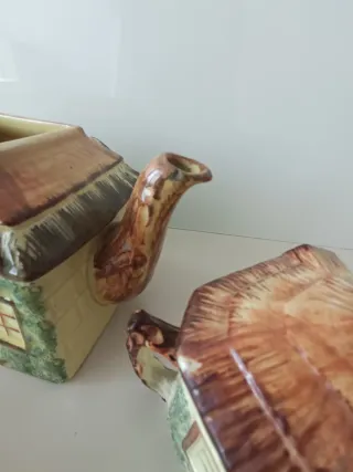 Juego Cerámica Inglesa Casa Techo Paja