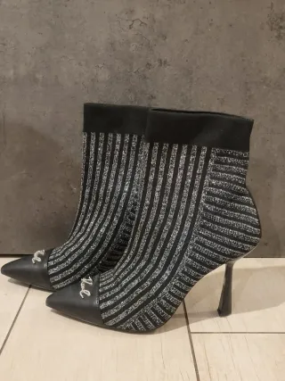 Stivali Karl Lagerfeld neri e argento