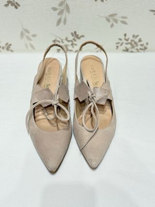 Zapatos ante rosa palo