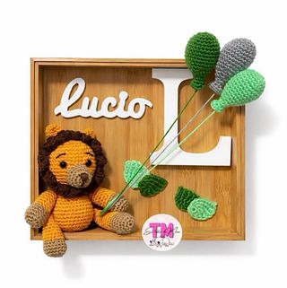 Cuadro decorativo amigurumi con nombre
