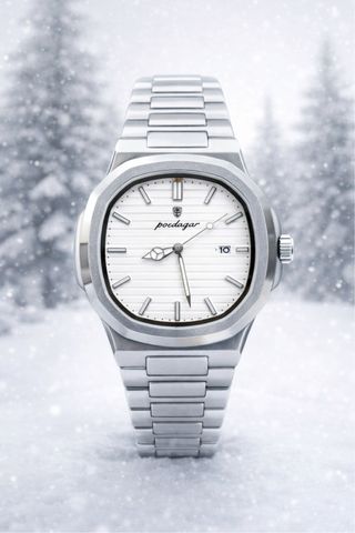 Reloj Poedagar Plata y Blanco