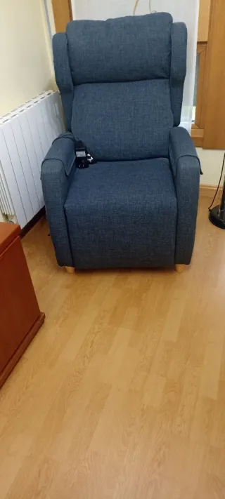 Poltrona relax elettrica blu/grigio