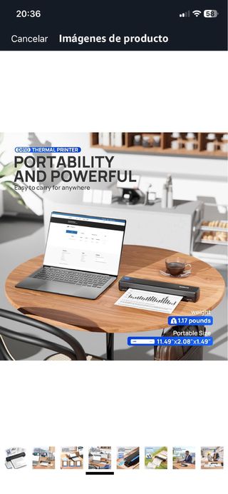 Impresora Térmica Portátil POLONO A4 Negra