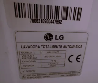 Lavadora LG Intellowasher 7kg