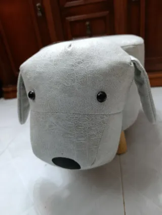 Taburete infantil perro gris