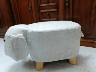 Taburete infantil perro gris