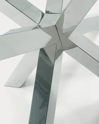 Mesa Comedor Cristal y Acero 180cm