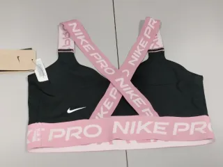 Top Nike Pro Talla L Negro y Rosa