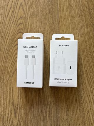 Cargador Samsung 25W y Cable USB-C. Nuevos.