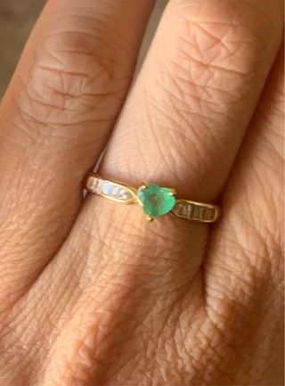 Anillo Corazón Esmeralda