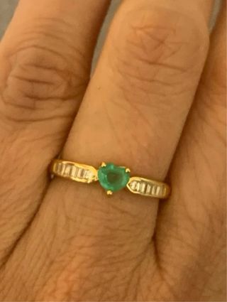 Anillo Corazón Esmeralda